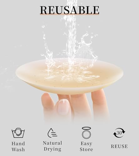 Image of 2 Pairs Sticky Silicone Nipple Covers for Women Reusable, Ultra-Thin Adhesive Pasties Nipple Cover No Show Seamless