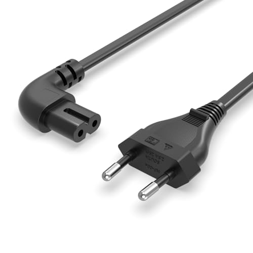 Superer Câble d’Alimentation 1,5 M pour Téléviseur – Câble Secteur pour Fiche Coudée à 90°, Compatible avec Samsung, LG, TCL, Sony, Compatible avec...