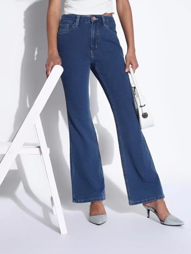 Image of ADBUCKS Women's Wide Leg Fit Mid Rise Bootcut Jeans Bell Bottom Jeans II Wide Leg
