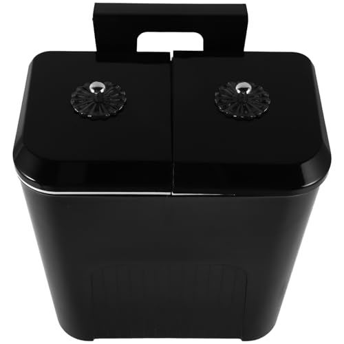 Caneca de basura plástica negra doble compartimento 9L