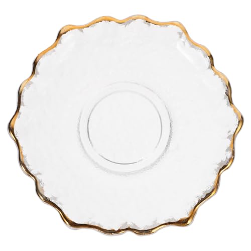 BIUDECO Sottobicchiere in Vetro Trasparente con Finitura Design Fiore Resistente al Calore Supporto Elegante per Tazze da tè e Decorazione Tavolo Cucina