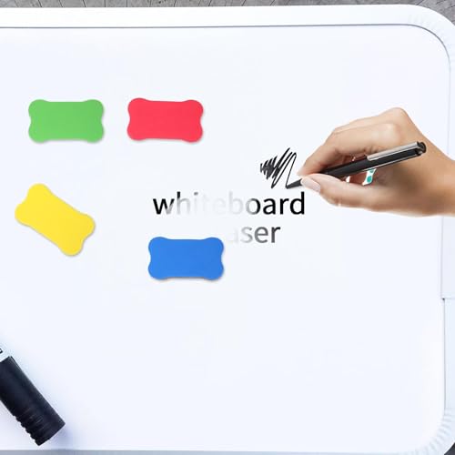 Image of Magnetic Duster for White Board, 4PCS Colorful Whiteboard Erasers, Duster for Black Board, 7cm x 4cm Small White Board Cleaner for Office, Classroom, Conference Room