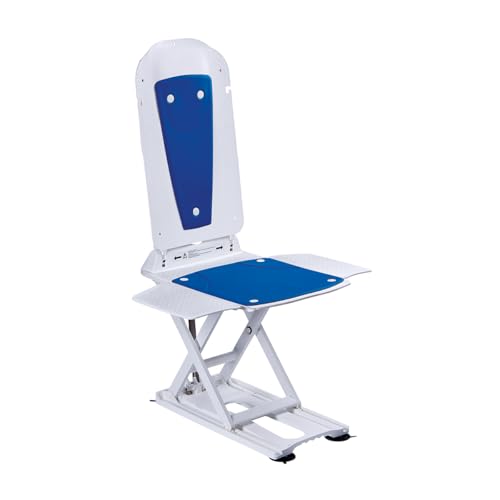 Kanjo Eco Lève-baignoire chaise longue, housse bleue, facile nettoyage, aide bains personnes âgées handicapées, améliore accessibilité