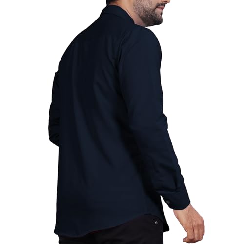 Image of Univibe Men's Slim Fit Full Sleeve Spread Collar Cotton Blend Shirt for Men and Boys