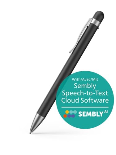 Philips VoiceTracer DVT1600, Stylo enregistreur 32 Go. Licence d'essai Sembly AI: Transcription, résumés créés par l'intelligence Artificielle