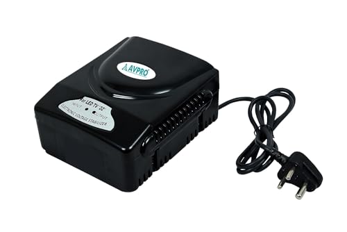 AVPRO Stabilizer for LED/Smart TV for Upto 32 inchs+ Set Top Box+Home Theater System, ITDS Technology 100% Copper (Black)