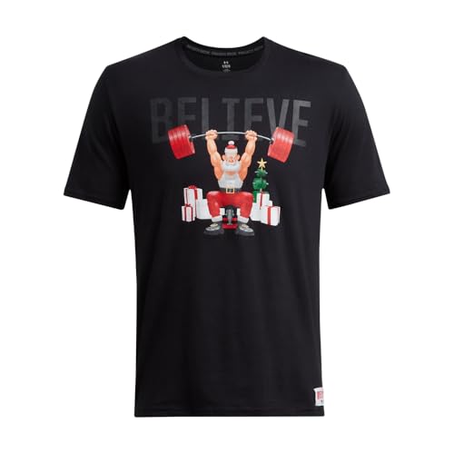 Under Armour Project Rock Red One Believe Herren-T-Shirt, kurzärmelig, (001) schwarz/anthrazit, L – Ansicht 3