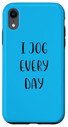 I jog daily Funny Idea White Lie Party �X�}�z�P�[�X iPhone XR �p