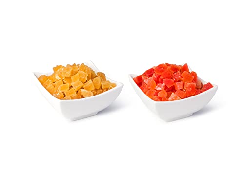Diced Fruits Bundle - Dried Diced Mango, 5 Pounds And Dried Diced Papaya, 5 Pounds - Sweetened, Unsulfured, Kosher, Vegan #TOP3