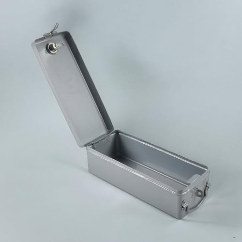 JAYCO Aluminum Bank Locker Safe/Cash Box/Jewellery Storage Box (30 cm x 12 cm x 10 cm, Silver)