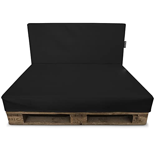 HAPPERS Funda para sofá de Palet Negro Respaldo 120x80x15 Polipiel para Interior