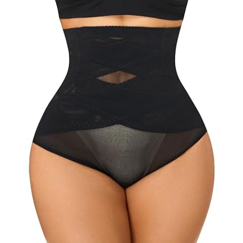 Hioffer Thong Shapewear Tummy Control High Waist Girdles for Women Body Shaper Under Dress Shaping Underwear Black Cover