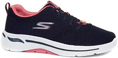 Skechers Women's Go Walk Arch Fit-Unify Sneaker, Navy/Coral, 7 | Image 7