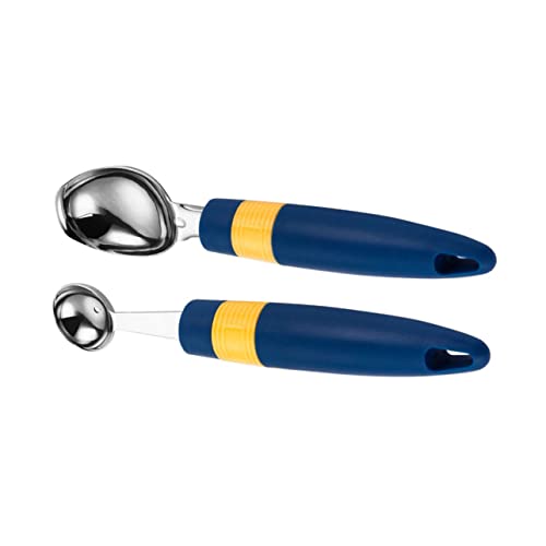 SOLUSTRE Fruit Scooper Ice Spoon Set Stainless Steel Melon Baller 420 Steel Versatile for Ice Cream Cake Shops Home Use