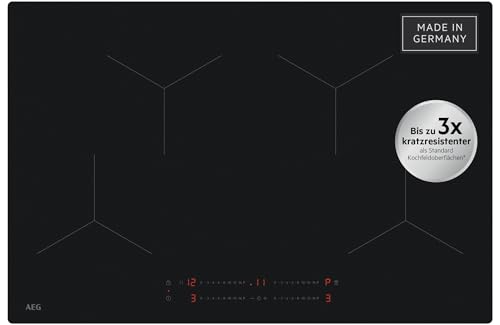 AEG Induktionskochfeld Autark 80 cm, Made in Germany, 4 Flex-Kochzonen mit kratzresistenter SaphirMattSE-Oberfläche, Powerfunktion für schnelleres Kochen, Timer, Touch-Bedienung, Rahmenlos, TO84IA0FIT