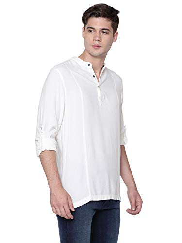 Image of Identiti Men Solid Slim Fit 100% Viscose Casual Shirt /Kurta for Men