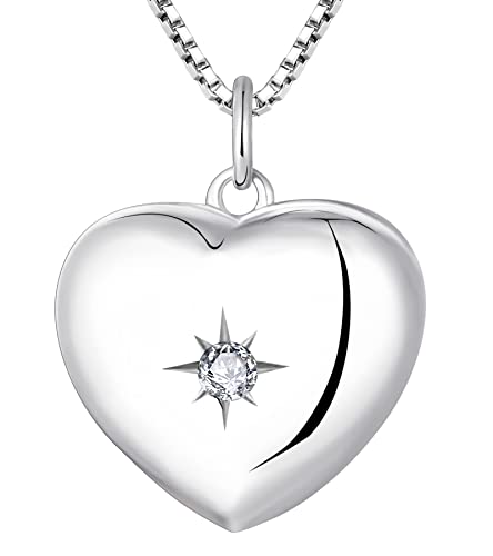 Yl Heart Locket Picture Necklace 925 Sterling Silver Personalized Photo Lockets Pendant Jewelry For Women #TOP14