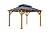 Fir Wood Carport Pavilion Gazebo, Wooden Coated Steel e Canopy with Steel Double Roof, Outdoor Pent Metal Pavilion with Netting for Patio