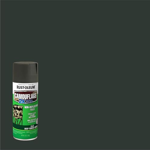 Image of Rust-Oleum Camouflage 2X Ultra Cover Deep Forest Green Spray Paint | Non-Reflective Finish, Outdoor Concealment, Hunting Blinds And Equipment, Multi-Surface Coverage, 12 Oz