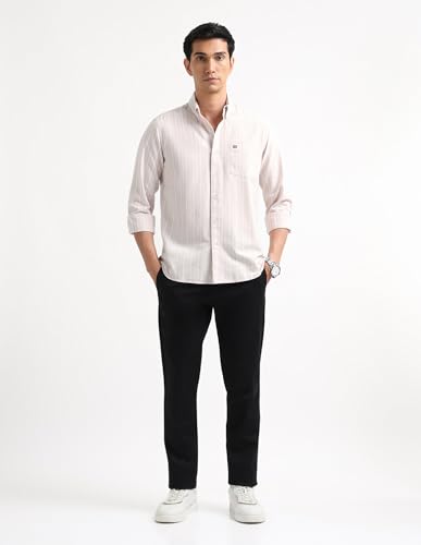Image of Arrow Striped Slim Fit Mens Casual Shirts - 100% Cotton, Breathable & Comfortable, Full Sleeves Shirts for Men