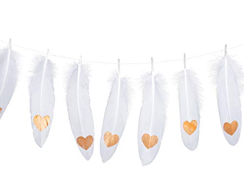 LOVENJOY Assembled 15pcs Feather Bohemian Garlands for Wedding Teepee Bedroom Decorations
