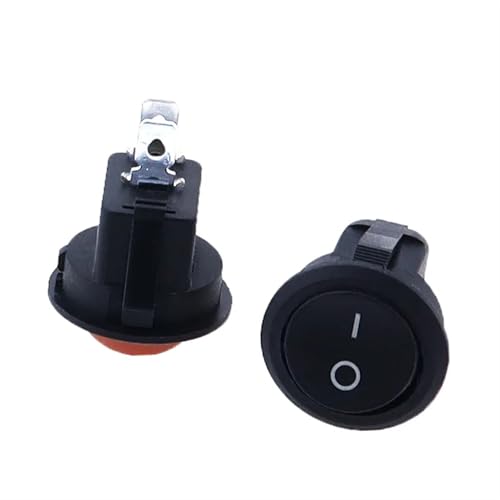 Interruptor basculante redondo rojo de 2 pines ON-OFF mini conmutador para barco KCD1-105 5