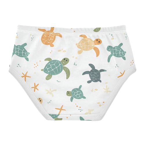 Wusikd Cute Turtles Girls' Underwear Cotton Star Girls Briefs Soft Toddler Underwear 2T2