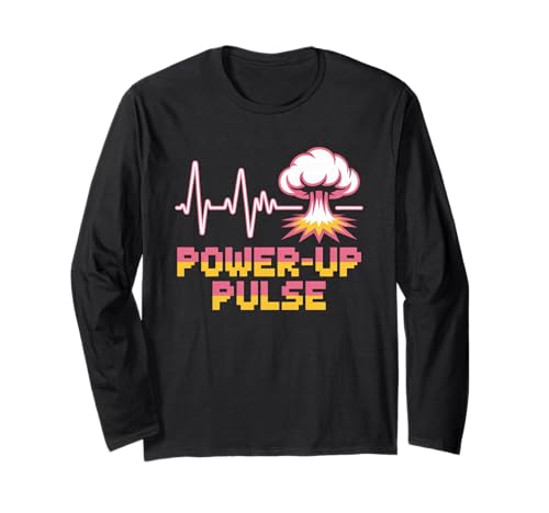 Power Up Pulse Pop Culture Retro Videospiel Langarmshirt