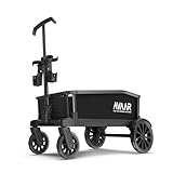 AVAAR Odyssey 400lbs Large Capacity Collapsible Wagon Cart,Folding Utility Heavy Duty, Garden Camping Sports Outdoor Shopping, Black