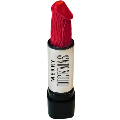 Merry Dickmas Funny Lipstick Naughty Christmas Gag Gift for Women & Men Hilarious White Elephant Dirty Santa or Secret Santa Party Favor Adult Stocking Stuffer for Holiday Laughs