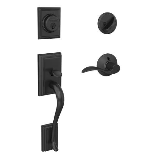 Image of SCHLAGE Front Door Handleset, Left Hand Accent Lever, Matte Black