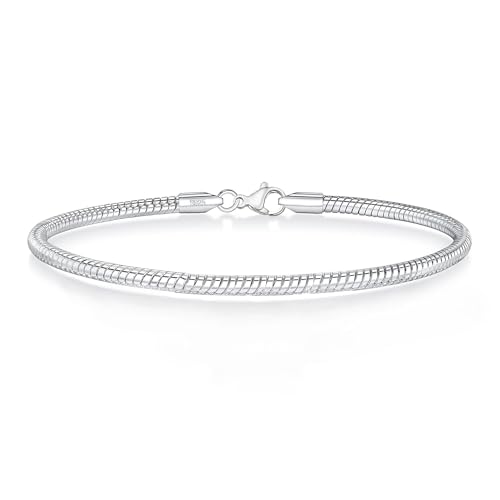 Charm Bracelet for Women 925 Sterling Silver Charm Snake Chain Bracelets Jewelry Gift for Her