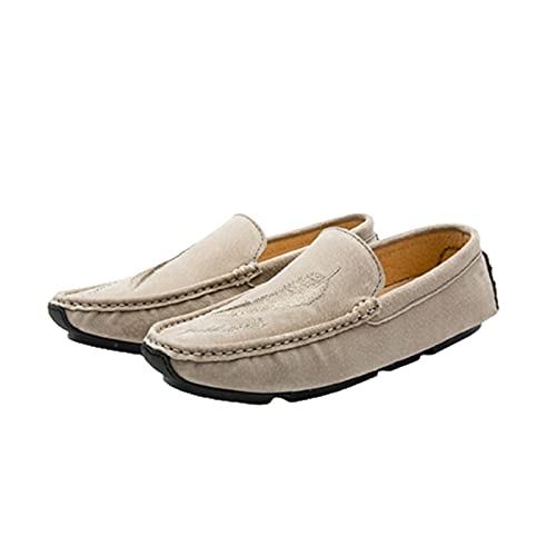 Men's Mens Loafers Shoe Genuine Leather Round Toe Leaf Embroidery Perforated Faux Fur Lined Option Anti-Slip Comfortable Flat Heel Wedding Classic