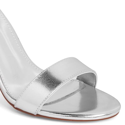 Image of GENSHUO Women's 4-inch Chunky High Heel Sandals with Ankle Strap,Party Wedding Bridal Shoes