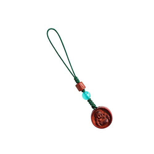 Hemobllo – Alça chinesa para celular em pau-rosa lobular para telefone chaveiro de carro Maitreya Bu