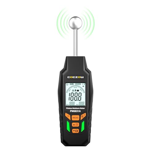 Feuchtigkeitsmessgerät mit Kugelsensor für zerstörungsfreies Scannen geeignet für alle Baumaterialien wie Holz Wände Putz Mauerwerk und Betonuntergründe maximale Messtiefe 5-40mm.