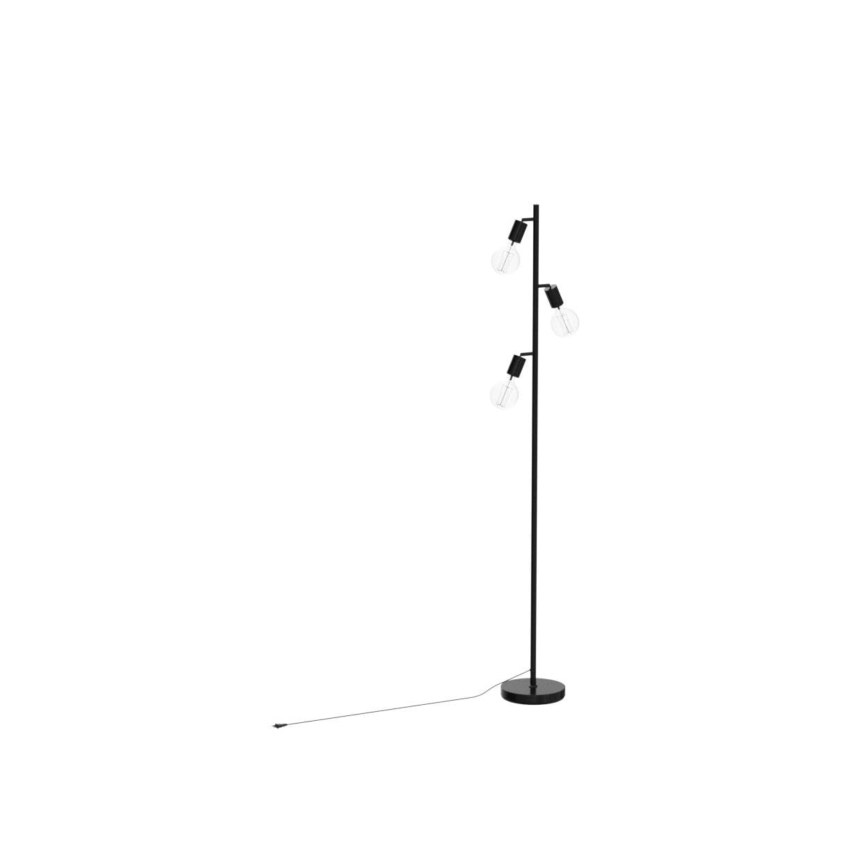 BRILONER - Lampada a stelo orientabile, piantana, lampada da terra, 3 x E27, con interruttore sul cavo, stile retrò, vintage, nero, 10W, 220 x 1600 mm (DxA)