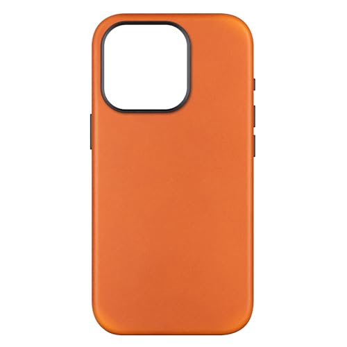 maogoam for iPhone 14 Pro Max Case Leather Compatible with MagSafe, Top Layer Premium Veg-Tanned Cowhide Leather case for iPhone 14 Pro Max 6.7", Elegant Style, Orange by maogoam - Image 3