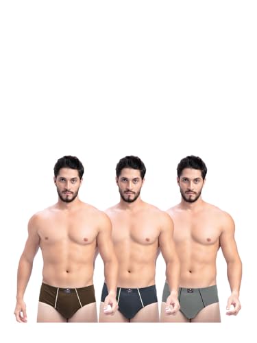 Image of Milton Mens Pure Cotton Solid Briefs with Inner Elastic|Premium Soft Breathable Underwear for Men|Comfort-Fit Waistband for All-Day Wear|Multi-Color, Color Name May Vary as per Availability|Pack of 3