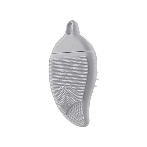 Lroveb Facial Cleansing Silicone Brush Skin Blackhead Pore Cleaner Massager Scrub Face Silicone Multifunctional Face Brush Soft Silicone Waterproof Face Cleanser Brush(Gray)