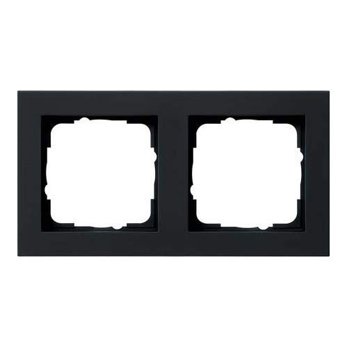 Cadre de finition 2f E2 Noir mat Gira 021209 double poste anti-trace