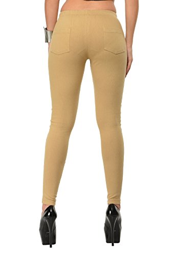 Image of Frenchtrendz Women's Slim Fit Mid Rise Stretchable Cotton Modal Spandex Jegging Pull On