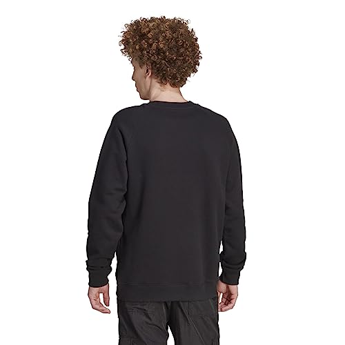 adidas Mens Trefoil Crew Neck Sweatshirt Casual - Black2