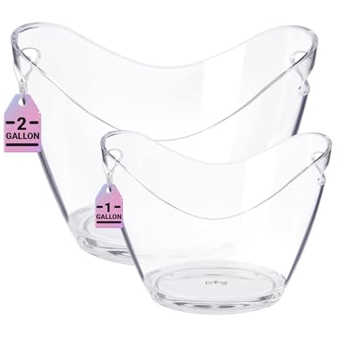 Ice Bucket Party Clear Acrylic Wine or Champagne Bottles Drinks Chiller (1, 3.5 + 8 Liter Combo) Cover