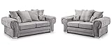 Verona Sofa | 3 Seater 2 Seater Corner Sofa | Grey Fabric Sofa | Living Room | Warranty Included (3+2 Seater)