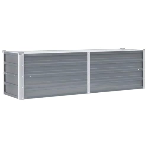 vidaXL Hochbeet Verzinkter Stahl 160x40x45cm Grau Gartenbeet Frühbeet Garten vidaXL Hochbeet Verzinkter Stahl 160x40x45cm Grau Gartenbeet Frühbeet Garten