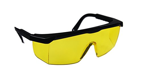 OZAKI - Lunettes De Protection Vision+ - Verres Jaunes - Modèle Professionnel - Branches Réglables & Téléscopiques - Norme EN166 F - Débroussailleuse & Bricolage