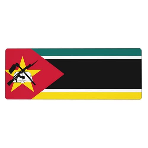 YYHHAOFA Tapis de souris imprimé drapeau du Mozambique extra large, clavier de jeu antidérapant, version épaisse, 30,5 x 80 cm