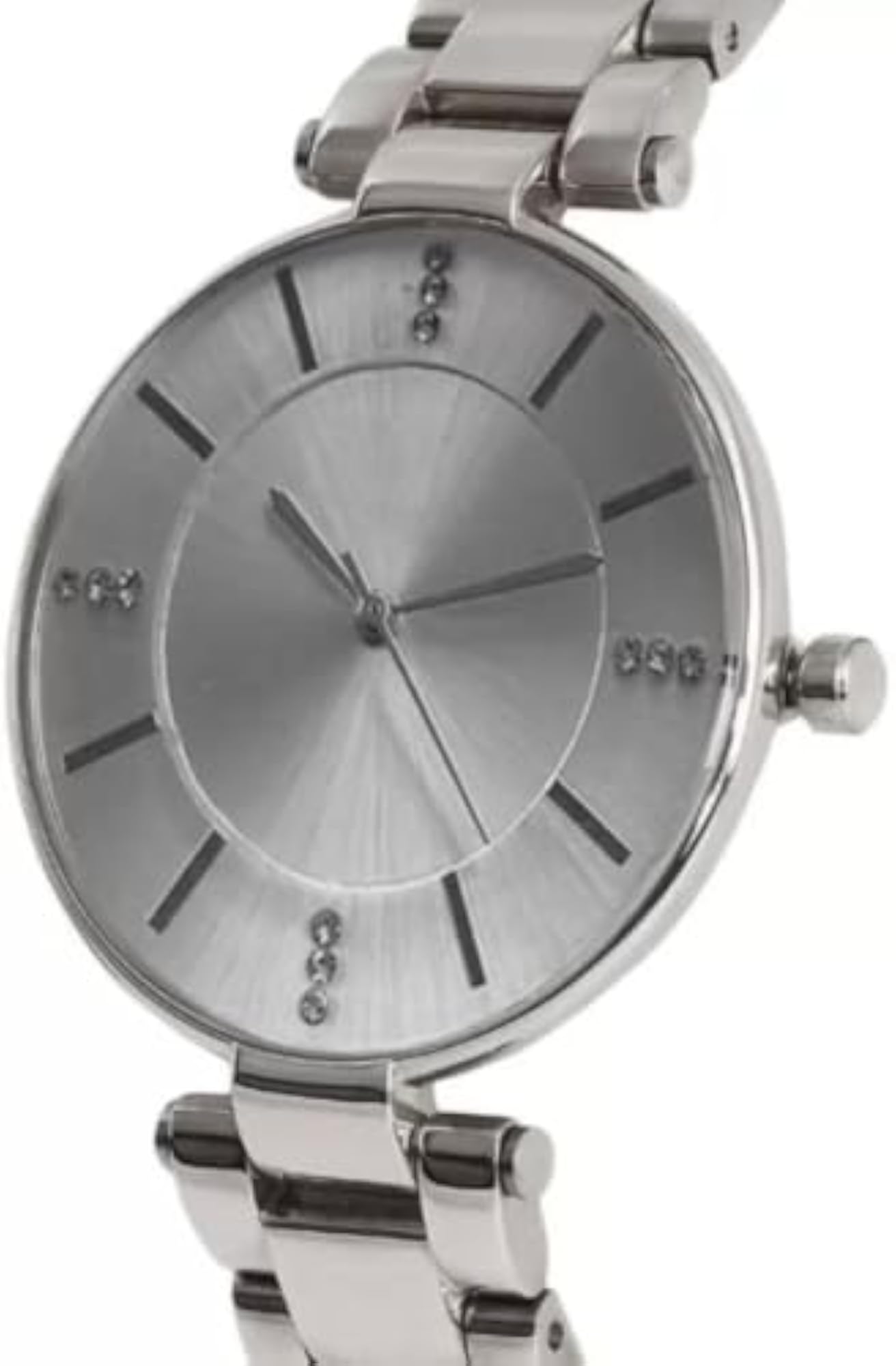 Women's Silver Dial Metal Belt Wrist Watch