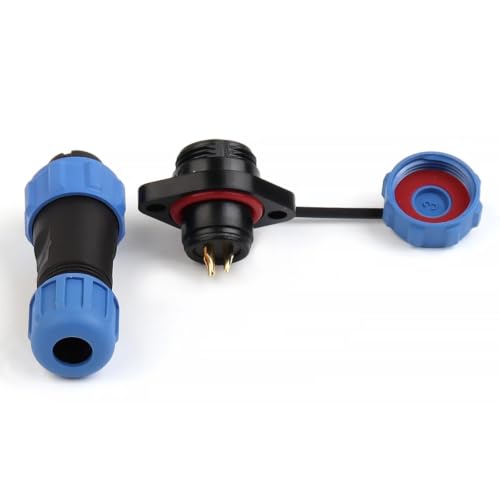 Conector de brida SP13 aviación de 2 pines con protección impermeable IP68 7
